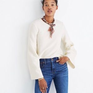 Madewell flare bell sleeve ribbed sweater XL